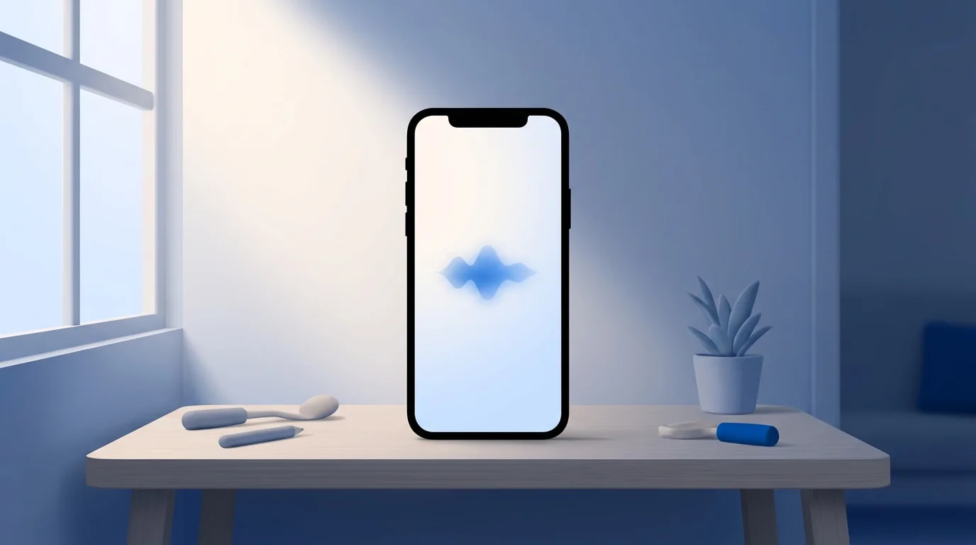 明るさが変わるスマートフォン画面と室内の光のイメージ